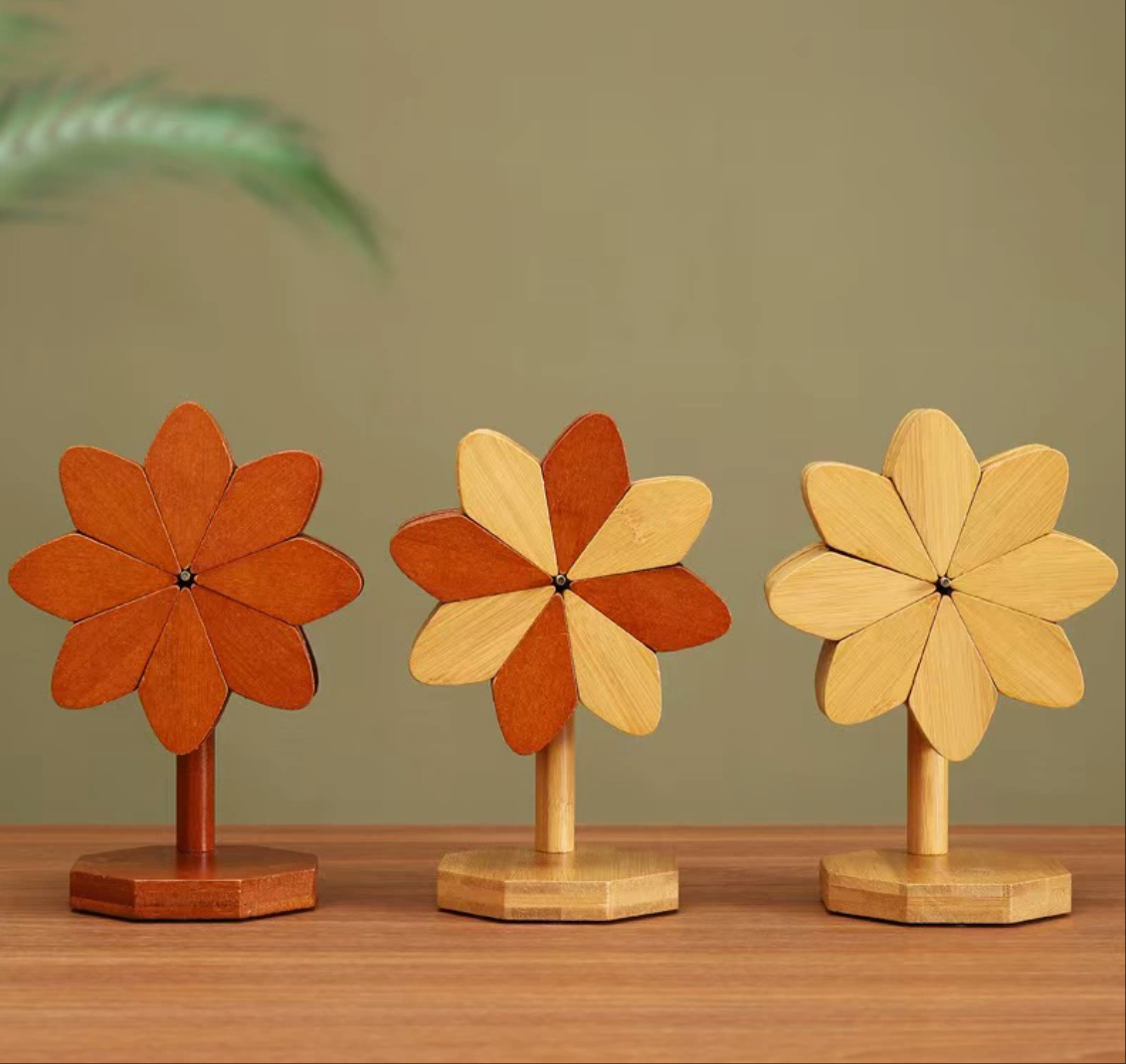 风车家用桌面创意实木摆件隔热垫餐垫杯垫一棵树圣诞节摆件耐高温