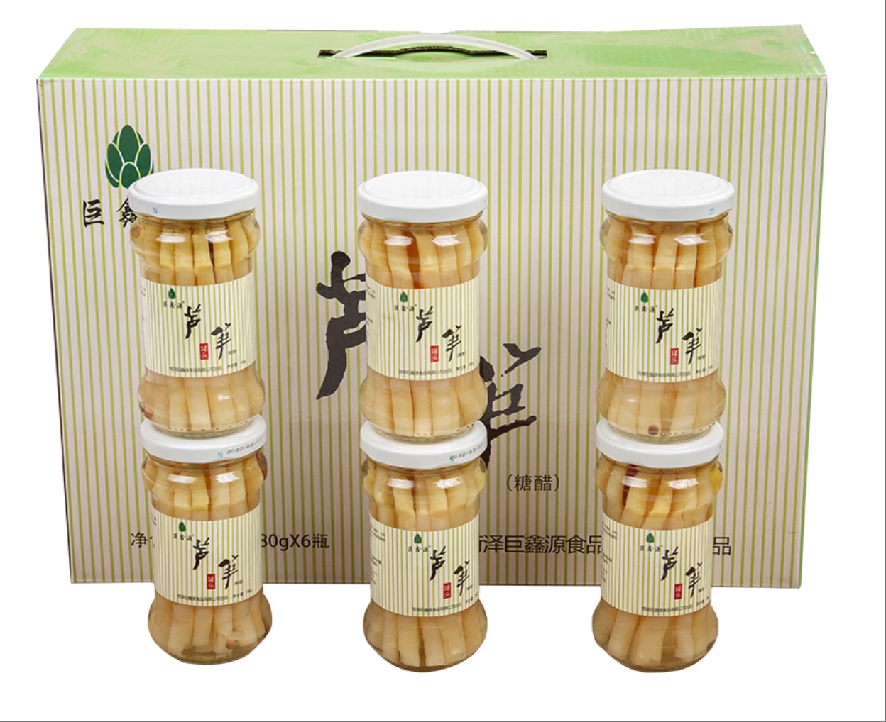 山东菏泽曹县特产巨鑫源糖醋味芦笋罐头即食新鲜切段笋尖送礼盒装