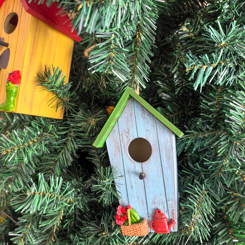 木头挂摆件花园木质实木鸟窝 挂饰鸟房子派对装饰鸟巢